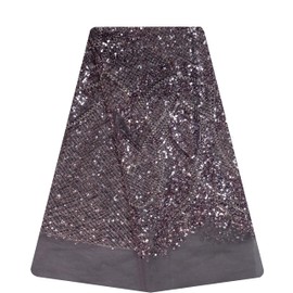 Tela de encaje de 2 yardas, tela de lentejuelas bordada, tela de tul de calidad, material de encaje por el patio para vestido de boda y fiesta