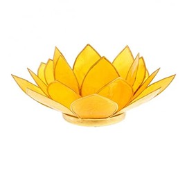 Lotus candleholder chakra 3 yellow goldlining