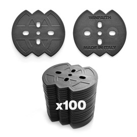 Winfaith Pack of 100 Ground Anchors Plastic Black for Attaching Mulch Leaves Garden Clips 60 x 50 x 3 mm - Made in Italy - for Ground Anchors Garden