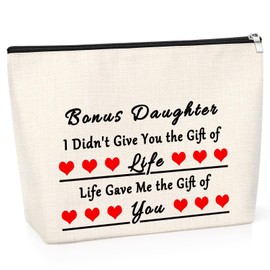 Bonus Daughter Gifts Cosmetic Bag Daughter in Law Gift Stepdaughter Gift from Mum Inspirational Graduation Gift for Daughter Makeup Bag Adoption Gifts for Daughter Christmas Birthday Gift