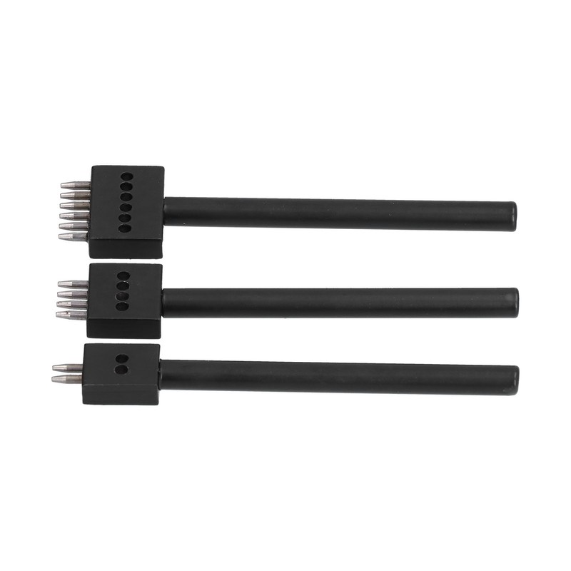 3Pcs Leather Perforated Tool Black Tooth Durable Quick Easy DIY