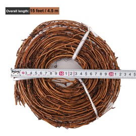 Geytetqi 6 PCS 15 FT Natural Grapevine Wreaths, Grapevine Twig, Vine Branch Wreath for DIY Crafts and Christmas Decorations, Ideal for Wedding Decor(Total 90 FT)