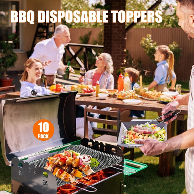 10 Pack BBQ Grill Mesh Mat,Mesh Baking Tray,Grill Mesh,Disposable Barbecue