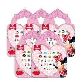 Fashion Yo 5 Sheets Toddlers Princess Elsa Minnie Kids Girls Nail Stickers Earring Stickers Art Decal Party Bag Fillers Decor for Kids Girls Birthday Gift (Minnie Nail Stickers)
