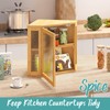 Vriccc Corner Bread Box, Bamboo Bread Box for Kitchen Countertop,