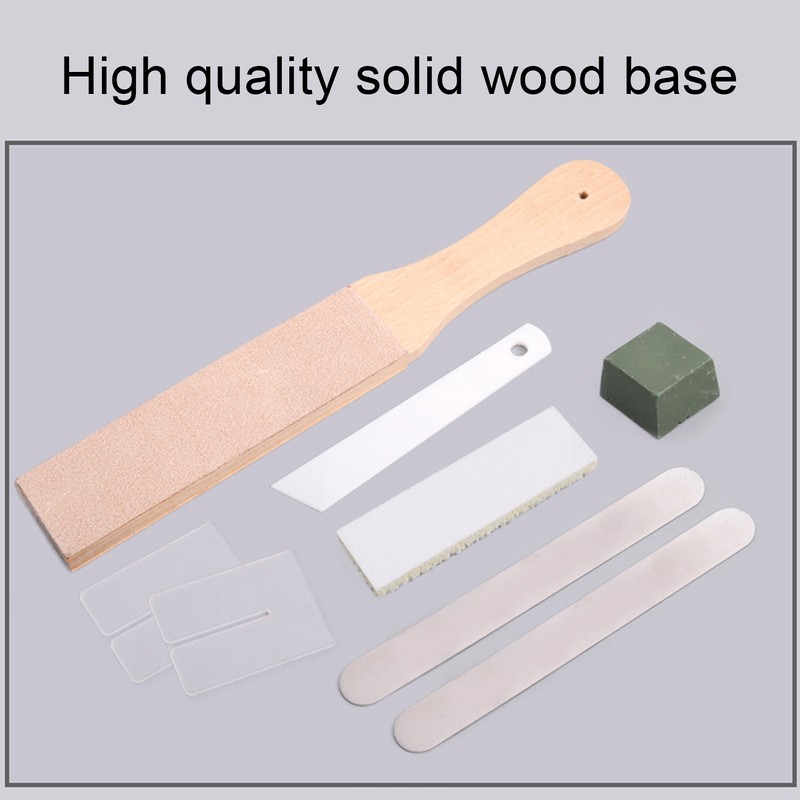 Leather Stropping Kit Complete Tools Double Sided Leather Paddle Honing