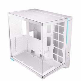 ESGAMING ZEROMAX ATX PC Case Mid-Tower Airflow Gaming Computer Case | 8° Slanted Base |Tempered Glass Panoramic View | Fully Ventilated | White-No Fan