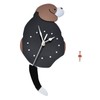 Wall Clock Self Adhesive Waterproof 3D Effect Silent Movement Dog