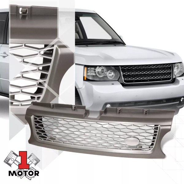 Motor-1 Grey/Silver Diamond Mesh Upper Front Hood Grille for 10-13