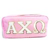 Alpha Chi Omega Nylon Makeup Travel Bag, Glitter Greek Letter