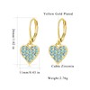 CiNily Heart Earrings for Womem, Blue Cubic Zircon Heart Dangle