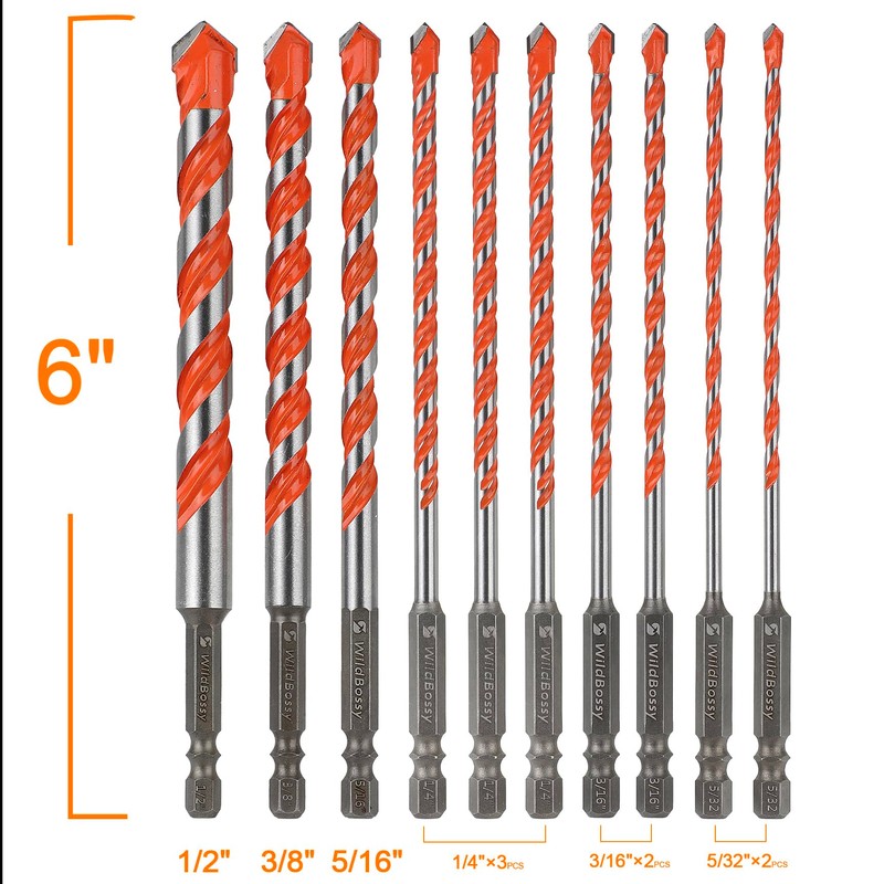 Concrete Carbide Drill Bits Hex Shank Masonry Cement Tile Drill