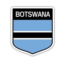 Squiddy Botswana Flag Shield - Vinyl Sticker Decal for Phone, Laptop, Water Bottle (3" high)