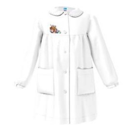 La Primula Verde Siggi Apron for Girls White Buttons with and without Logo Age 6 to 15 Years Recommended for Mum, Elementary School, Medium, Yes Logo, 13 Years, Yes logo