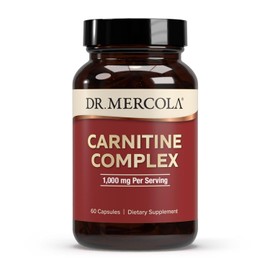 Dr. Mercola Complejo de carnitina suplemento dietético, 60 cápsulas (30 porciones), 1.000 mg por porción, apoya la salud mitocondrial y la vitalidad, sin OMG, sin gluten, sin soja