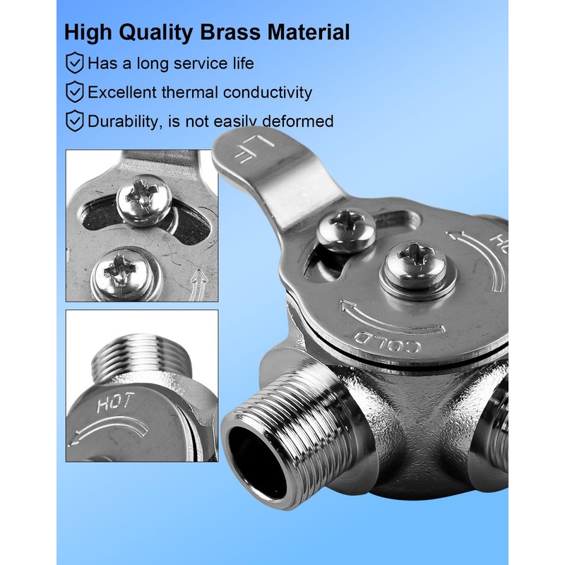 Thermostatic Mixing Valve, Hot Cold Water Mixer Valve Compatible with