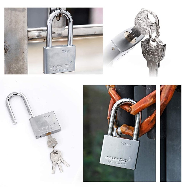 70mm Long Shackle Padlocks for Outdoor Use All Weather Resistant,