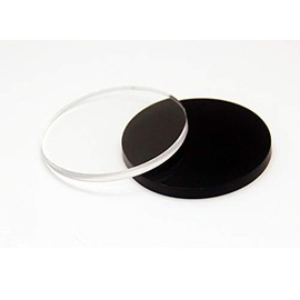 20PCS Acrylic Plexi Circle Round Disc,Acrylic Display Base,Acrylic Disks Plexiglass Circles 1/8" (Black, 1")
