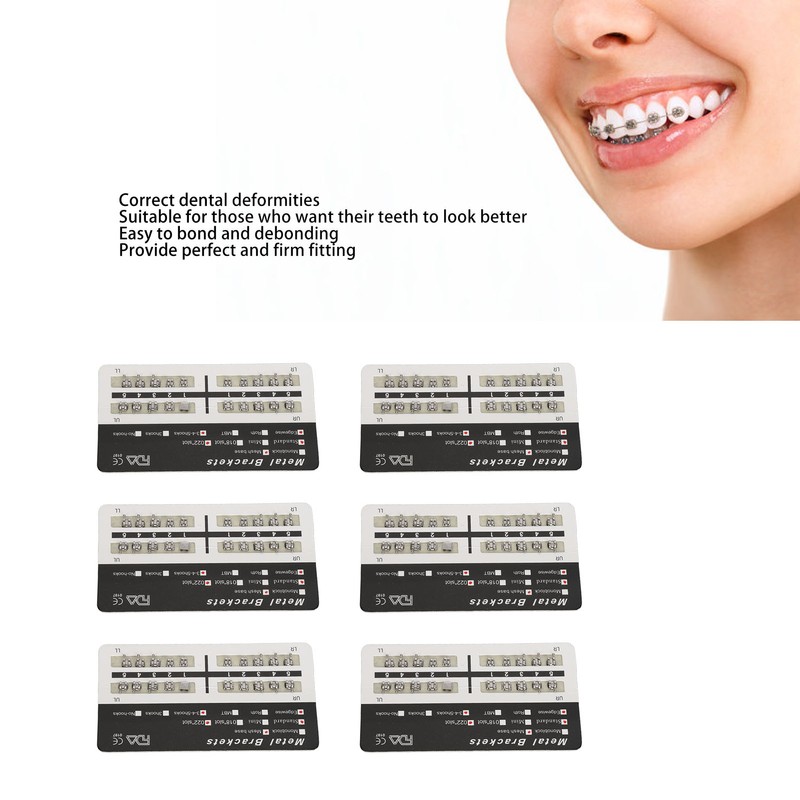 200pcs Dental Brackets Brace Highly Polished Metal Teeth Bracket Brace