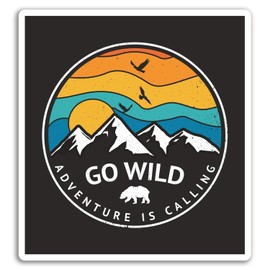 2 x 10cm Wild Adventure Vinyl Stickers - Hiking Camping Sticker Laptop #17592 (10cm Tall)