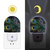 LPSBVNM Bedroom Bathroom Hallway Night Light,Peacock Feather Printed Plug-in Wall