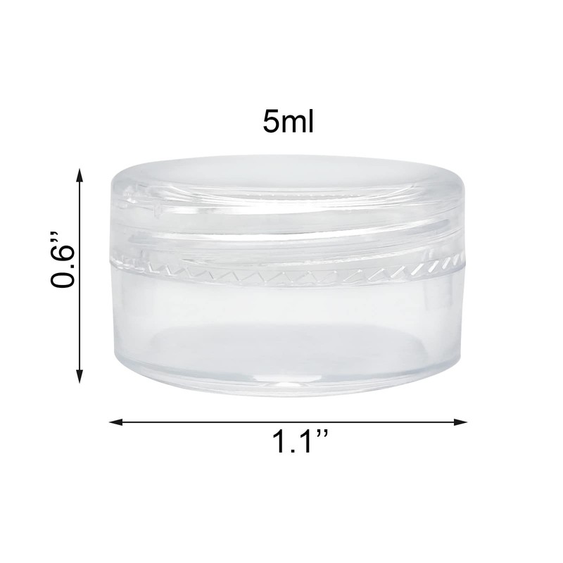 20 Pieces Small Clear Round Travel Sample Jar Pots for
