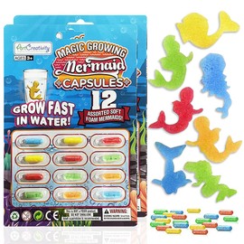 ArtCreativity Magic Growing Mermaid Capsules, Grow in Water, 2 Packs, 24 Expanding Mermaid Capsules, Cute Color Variety, Kids’ Birthday Party Favors, Easter Basket, Contest Prize or Gift Idea