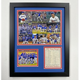 Texas Rangers | 2023 World Series Champions | Framed Photo Collage | 2 Sizes and Styles | (Mosaic, 12"x15")