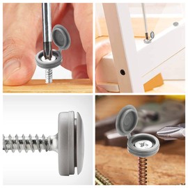 120Pcs Grey Screw Caps Hinged Plastic Screw Cover Caps for M 4 /M5/M6/M 8 Screws