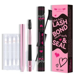 Lash Bond and Seal Cluster Lash Glue & Seal Waterproof Bond and Seal Cluster Lash Glue for DIY Eyelash Extensions Waterproof Strong Hold (5ml+5ml, Black Bond & Clear Seal)