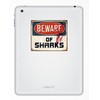 2 x 10cm/100mm Beware of Sharks Vinyl Sticker Decal Laptop