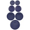 Pyrex 7202-PC, 7200-PC, 7201-PC, 7402-PC Dark Blue 7pc Storage Lid Set
