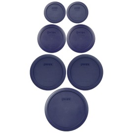 Pyrex 7202-PC, 7200-PC, 7201-PC, 7402-PC Dark Blue 7pc Storage Lid Set