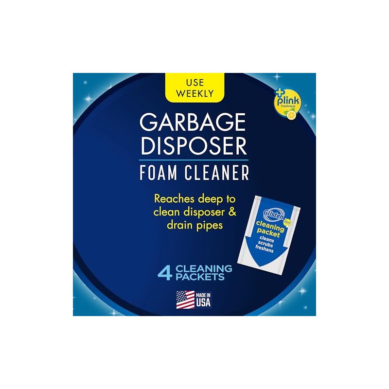 Glisten Disposer Care Foaming Cleaner, Lemon Scent, 4 Use