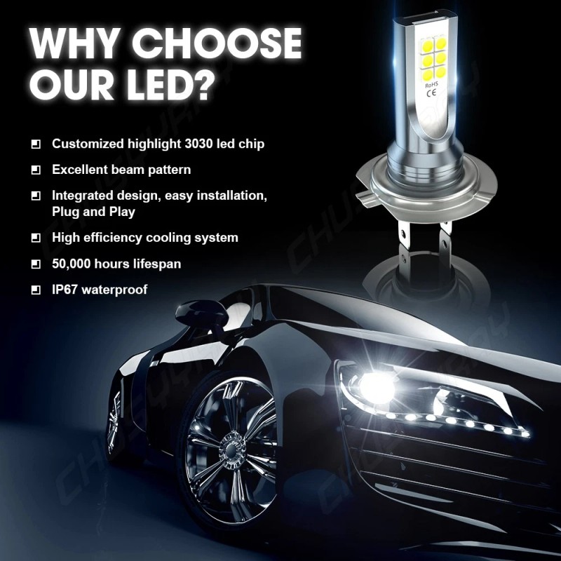 CHUSYYRAY 9005+H7 LED Headlight Bulb Combo Conversion Kit High Low