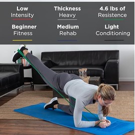THERABAND Juego de bandas de resistencia sin látex para ejercicio superior e inferior del cuerpo, entrenamiento de fuerza, terapia física, pilates, re