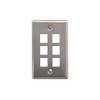 Networx Keystone Wall Plates (6 PORT, STAINLESS STEEL)