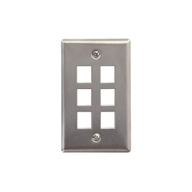 Networx Keystone Wall Plates (6 PORT, STAINLESS STEEL)