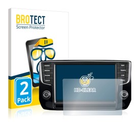 2x BROTECT HD-Clear Screen Protector Volkswagen Golf 7 Discover Pro Navigationssystem Protector - Crystal-Clear, Anti-Fingerprint