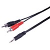 1 x 3,5-mm-ST-Stecker auf 2 x Phono-PLG, 5 m, Audio-