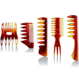 WFGKPXC Men's Comb, Comb, Hair Brush, Unisex, Mesh Comb, Coarse, Salon, Work, Hair Styling, Hairstyling, Hair Extension, Anti-Static, Set of 5