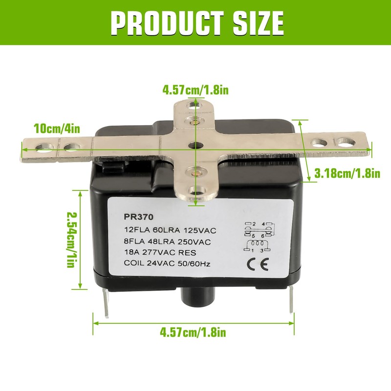 HUAREW 90370 Universal 24V AC Fan Relay, SPDT 24VAC 50-60Hz