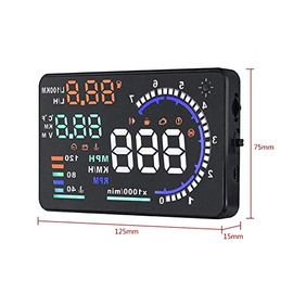 A8 HUD Car Head-Up Display, 5.5-Inch II Car HUD Head-Up Display, Car Windscreen, Reflective Screen Speed Display