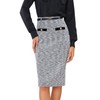 Allegra K Pencil Skirt for Women Midi Length High Waisted