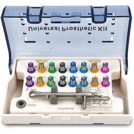 DenFactory US Stock Universal Implant Torque Wrench Ratchet Set, 16-Piece Stainless Steel Screwdriver Kit, 10-70Ncm & 16 Drivers