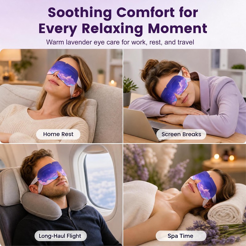 Warm Lavender Steam Eye Masks for Dry Eyes, Disposable Mask