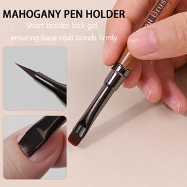 JFIYUOMCI 5mm Short Bristle Acrylic Nail Brush, Strong & Fine Nail Art Brushes for Precise Base Coat & Polish Application - No Spillage, 3D Acrylic & Polygel Tool Nail Polish Brush for DIY & Salon