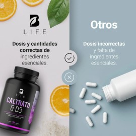 Citrato De Calcio De 180 Cápsulas Con D3. B Life Caltrato + D3