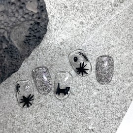ˡᴬᴺᵀᶤˡ [Swarston] Unique cat handmade nail tips - Short Square / ˡᴬᴺᵀᶤˡ [스와스톤] 유니크 냥이 수제네일 팁 - 숏스퀘어XS