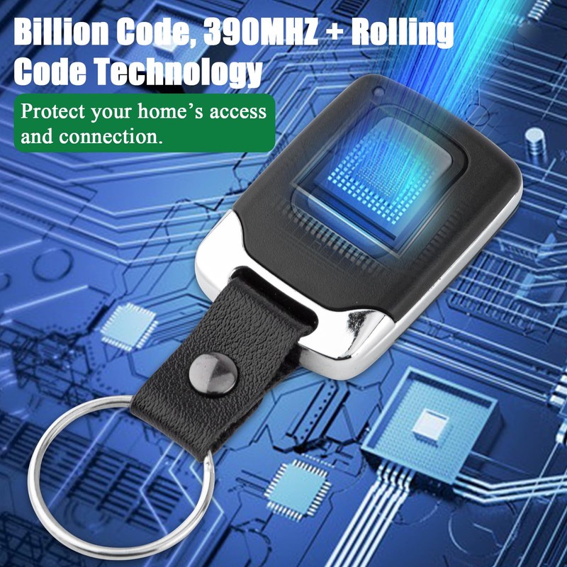 LAWOHO 81LM Garage Door Remote Control Keychain Compatible with Green